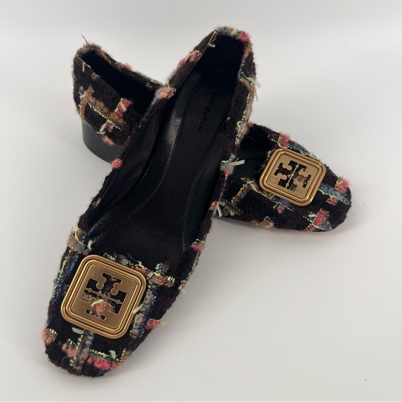 Tory Burch Shoes - Tory Burch Georgia Block Heel Pumps - Brown Tweed - Size 10 - EUC